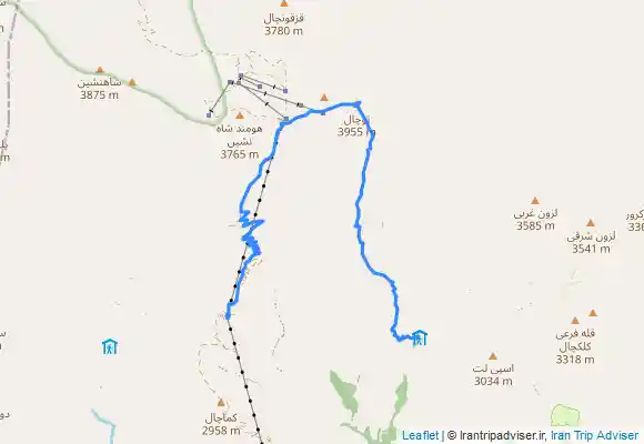 ترک جی پی اس صعود به توچال از پناهگاه شیرپلا