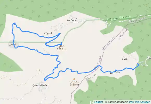ترک جی پی اس قله نره کوه گردنه سر سوادکوه