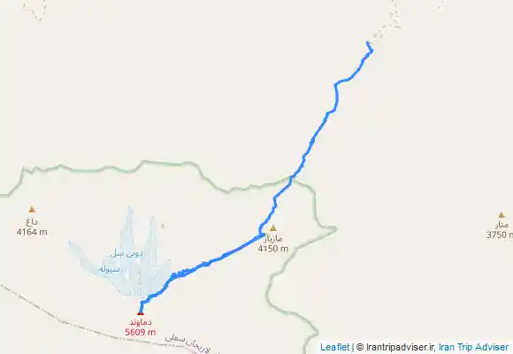 ترک جی پی اس صعود به قله‌ی دماوند از رُخ شمال‌شرقی