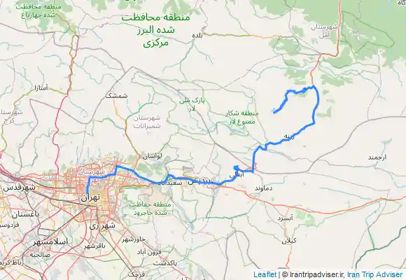 ترک جی پی اس Nāndal - Tkht e feridon shelter - Polour - Sarsabīl Shomālī