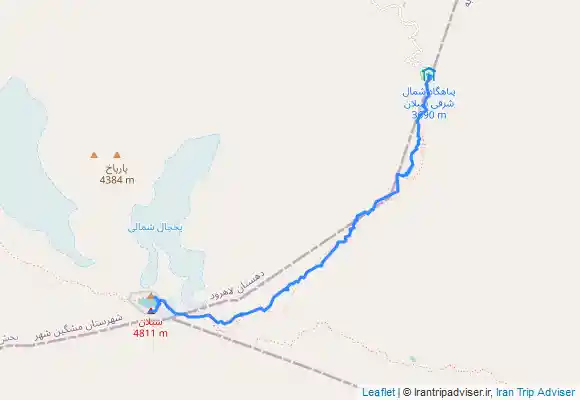 ترک جی پی اس صعود انفرادی قله‌ سبلان (مسیر صعود)