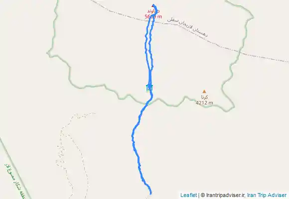 ترک جی پی اس Mountain hut, آبشار یخی and Damavand Peak from بارگاه دوم