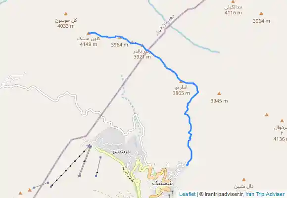 ترک جی پی اس مسیر برگشت از کلون بستک به سپیدستان