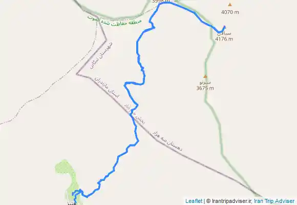 ترک جی پی اس قله سیالان رفت و برگشت از روستای هنیز