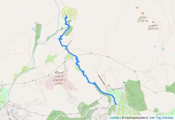 ترک جی پی اس پیمایش از ابتدای کوچه سی و دوم خیابان امیدوار تا اردوگاه کلکچال