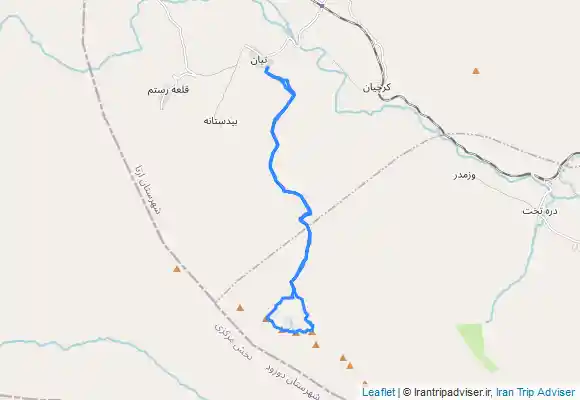 ترک جی پی اس خط راس سنبران(قله گل گل،قله گلریزان،قله گل گهر،قله کول لایو،قله سنبران)از روستای تیان