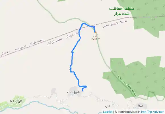 ترک جی پی اس قله گلن یا شیخ کوه ارتفاع ۳۵۵۸ متر روستای شیخ محله آمل