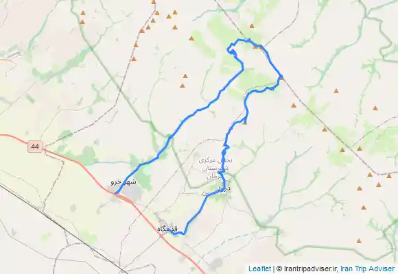 ترک جی پی اس روستا درود به قله داس و نرم پا و قله فسکه و قله چمن 3 به روستا خرو نیشابور