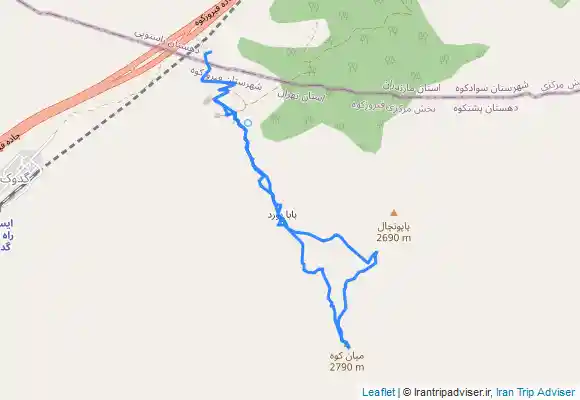 ترک جی پی اس قله میانکوه( پاپونچال)