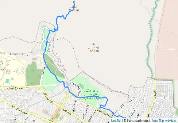 ترک جی پی اس قله دوکل - Shahrak-e Z̧afar مسیر برگشت