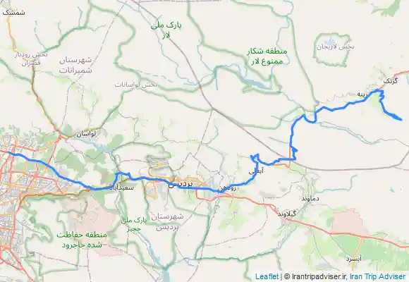 ترک جی پی اس تهران تا دشت آزو