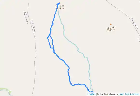 ترک جی پی اس قله هفت خان از روستای سپهسالار