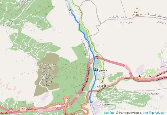ترک جی پی اس Jajrud to Letyan Dam پیمایش جاجرود تا سد لتیان