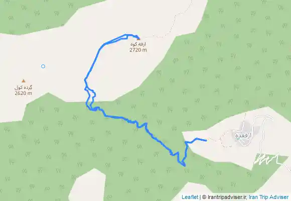 ترک جی پی اس قله ارفع کوه از روستای ارفعده ARFA KOUH PEAK