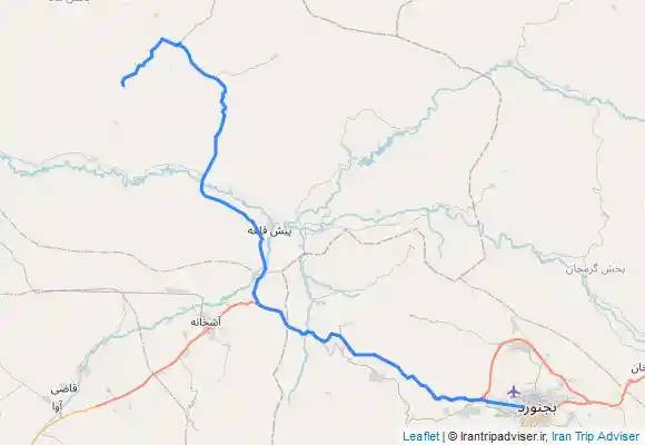 ترک جی پی اس چشمه گاوگُل شهرستان مانه مسیر ماشین رو