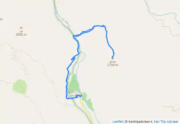 ترک جی پی اس قله پشتو (پشتآب) از روستای واریش