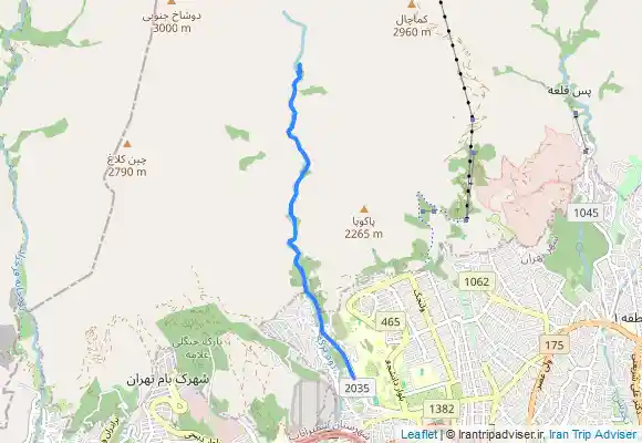 ترک جی پی اس آبشار جوزک jozak Waterfall from Evīn