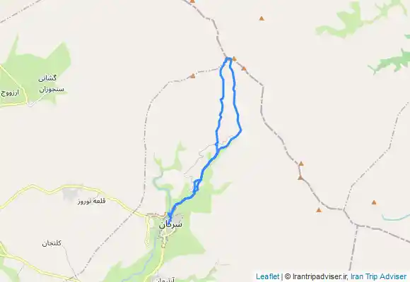 ترک جی پی اس قله یخچال زمستانه از مسیر سرکان