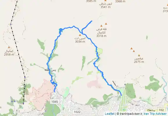 ترک جی پی اس دربند - شیرپلا - گردنه اسپیلت - دشت پیازچال - گردنه اسپیلت - اردوگاه کلکچال - پارک جمشیدیه