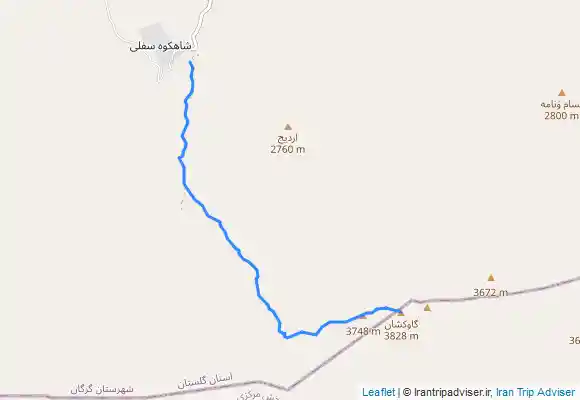 ترک جی پی اس Shāh Kūh-گاوكشان