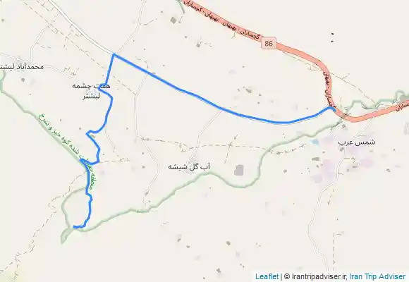 ترک جی پی اس مسیر برگشت از آبشار کیوان