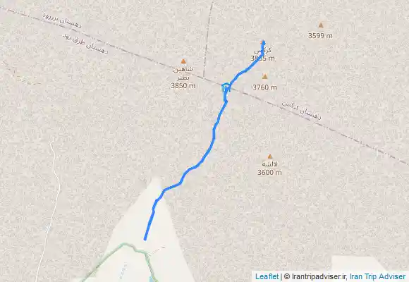 ترک جی پی اس رفت و برگشت قله کرکس به همراه شبمانی روی قله