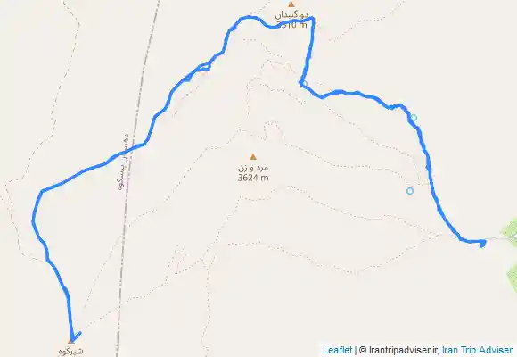 ترک جی پی اس قله شیرکوه یزد . روستای شیخعلیشاه