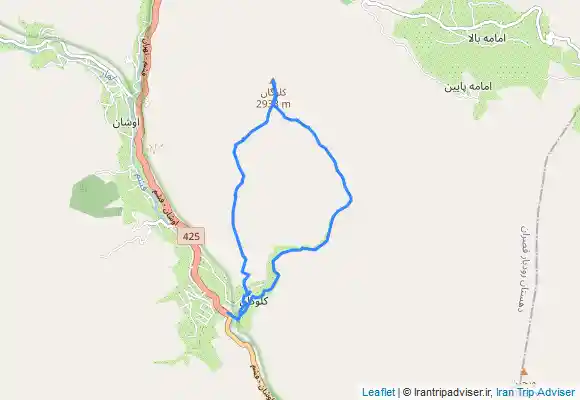 ترک جی پی اس Kalougan peak and Fountain قله کلوگان یا اورجین