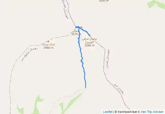 ترک جی پی اس کوهنوردی قله یخچال و کوبری از مسیر چم سرهنگ