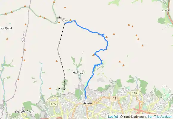 ترک جی پی اس برنامه کلکچال (مترو تجریش) به توچال (ایستگاه 7)