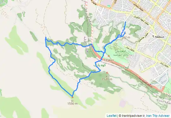 ترک جی پی اس مسیر هفت تیر. به قله زو و باغ سرهنگ و‌قله ماندگار