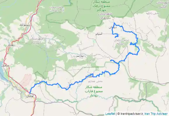 ترک جی پی اس مسیر لوشان به دریاچه خلشکوه ، آبشار کلاک و بشکافته سنگ