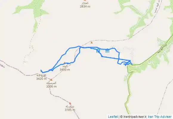 ترک جی پی اس قله کلاغ لانه (قارقالان داغی) و الوند