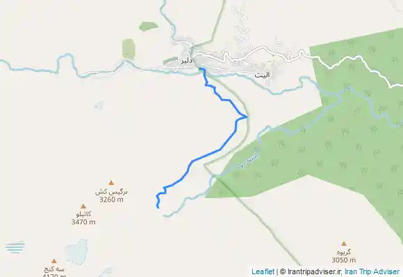 ترک جی پی اس Siyah Kaman Waterfall آبشار سیاه کمان به روستای دلیر