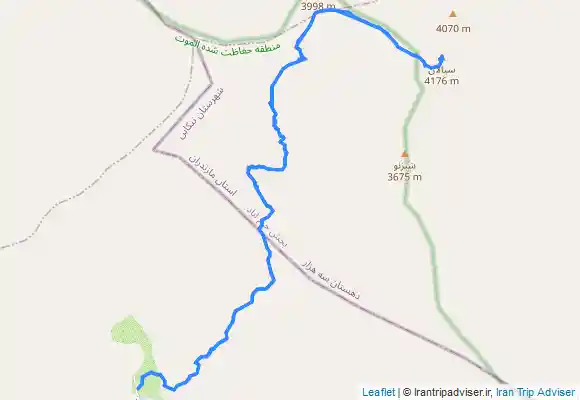 ترک جی پی اس صعود یک‌روزه و انفرادی قله سیالان (Sialan Peak 4175m – Solo One-Day Ascent via Haniz)