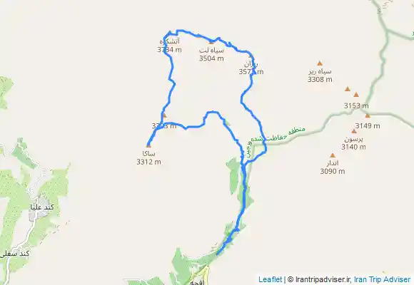 ترک جی پی اس صعود قله ریزان، آتش کوه، ساکا