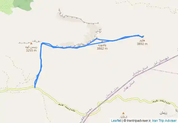 ترک جی پی اس خط الراس قله ابرت ، قله پاشوره قله حوض شاه