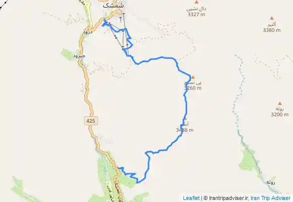 ترک جی پی اس قله آبک و پی ناسوم، صعود از میگون، فرود به شمشک