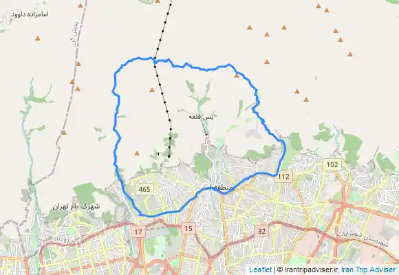 ترک جی پی اس میدان درکه - پناهگاه پلنگ چال - ایستگاه 5 توچال - پناهگاه شیرپلا - گردنه اسپیلت - اردوگاه کلکچال - پارک جمشیدیه