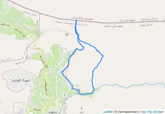 ترک جی پی اس پیمایش آبشار آیینه رود (منطقه روح افزا دماوند) تا چشمه تیزآب