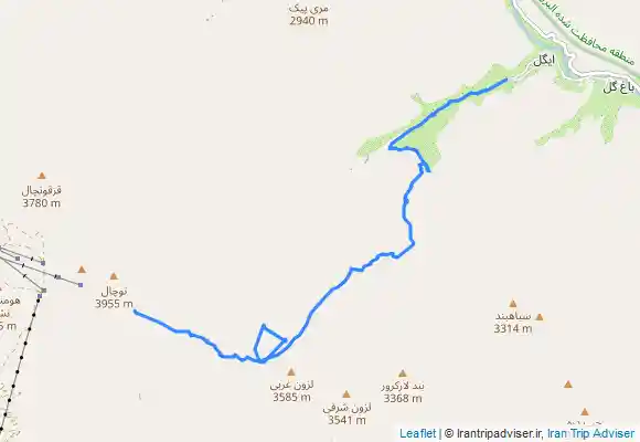 ترک جی پی اس کوهنوردی از ایگل تا آبشار ایگل از آبشار ایگل تا قله توچال از قله توچال تا ایستگاه ۷