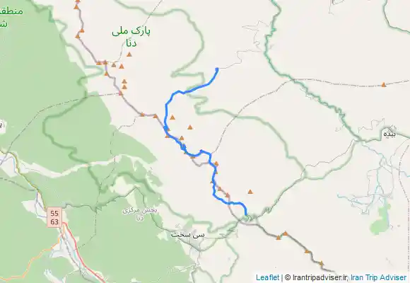 ترک جی پی اس خط الراس دنای مرکزی تا قله قاش مستان