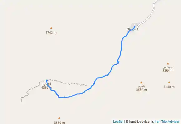 ترک جی پی اس قله آزادکوه-صعود از روستای کلاک علیا