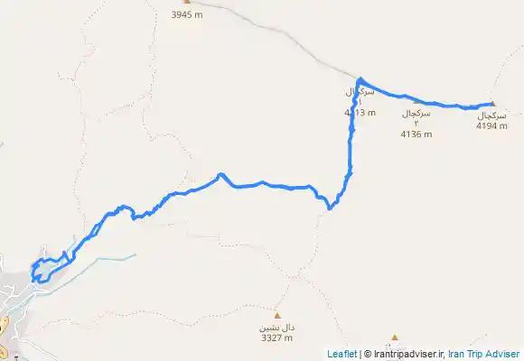 ترک جی پی اس قله سرکچال ۱ تا ۳ از شمشک و روستای سپیدستان