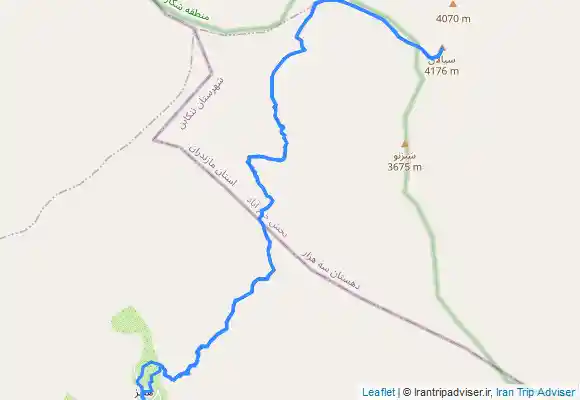 ترک جی پی اس قله سیالان از روستای هنیز