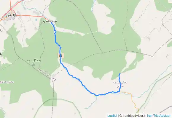 ترک جی پی اس آبشار کفترخانه فارسیان، آزادشهر