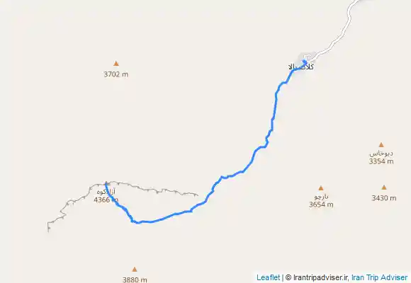 ترک جی پی اس مسیر برگشت آزاد کوه
