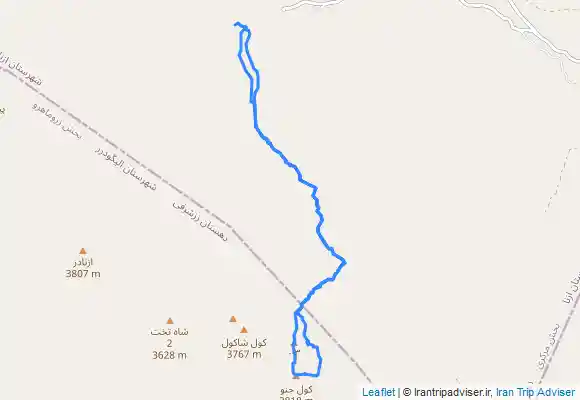 ترک جی پی اس Mountain hut, Kolejenon Summit and Fountain from Kamandūn