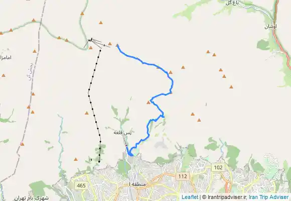 ترک جی پی اس پیمایش خط الراس قله کلکچال به قله توچال