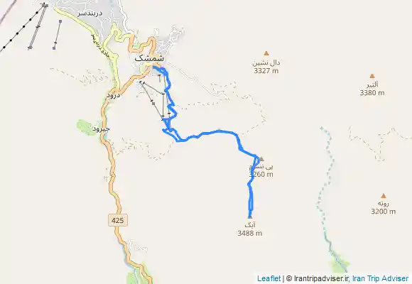 ترک جی پی اس قله آبک و پی‌نسوم